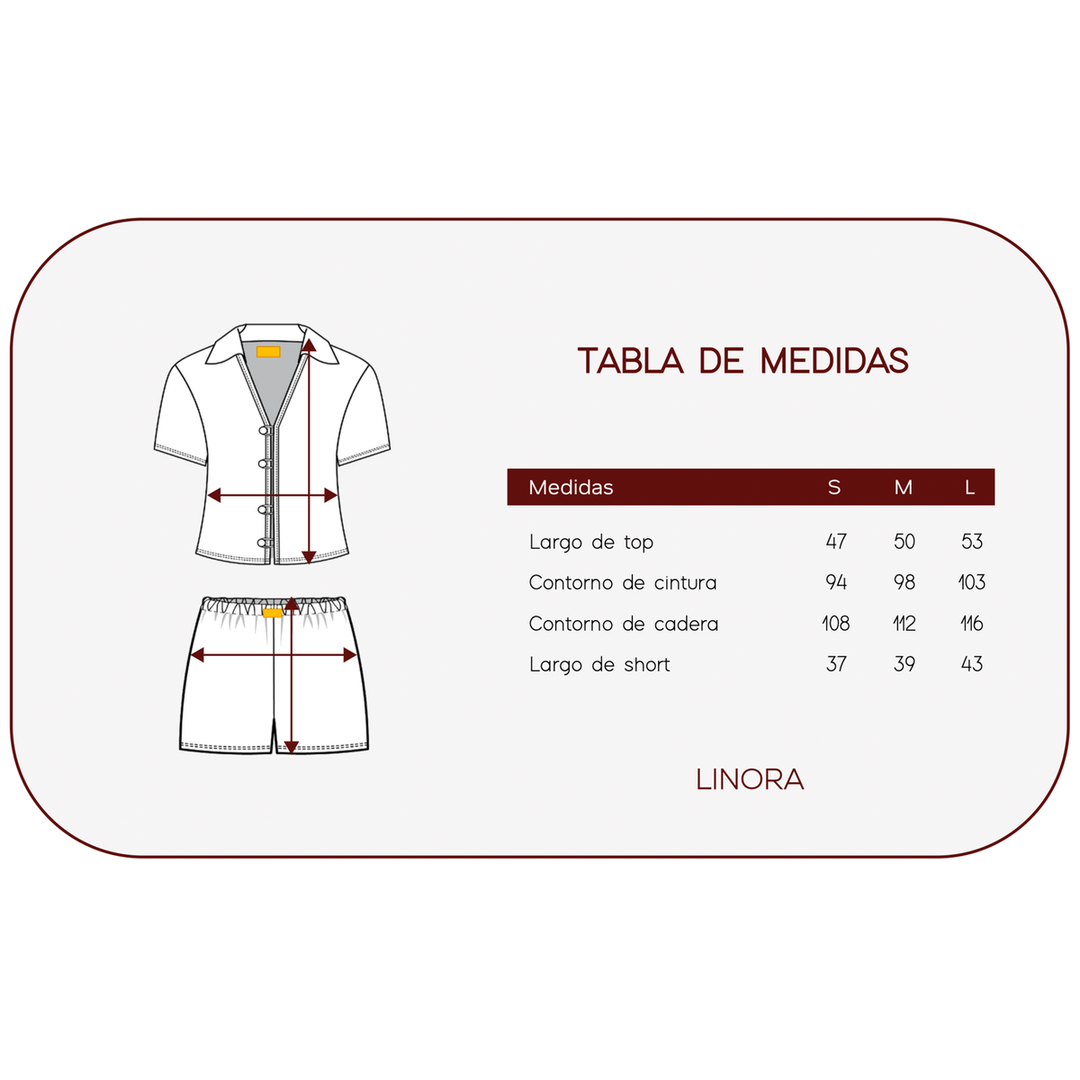 Guía de tallas LINORA